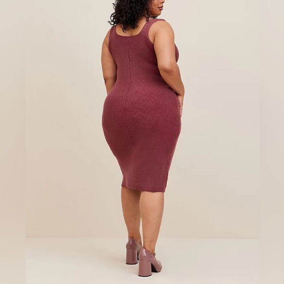 Torrid Midi Ultra Soft Sweater Dress Square Neck Size 6X Bodycon - Picture 2 of 5